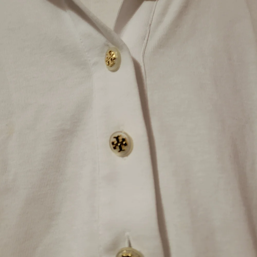 Tory Burch Women's Large White Stretch Polo